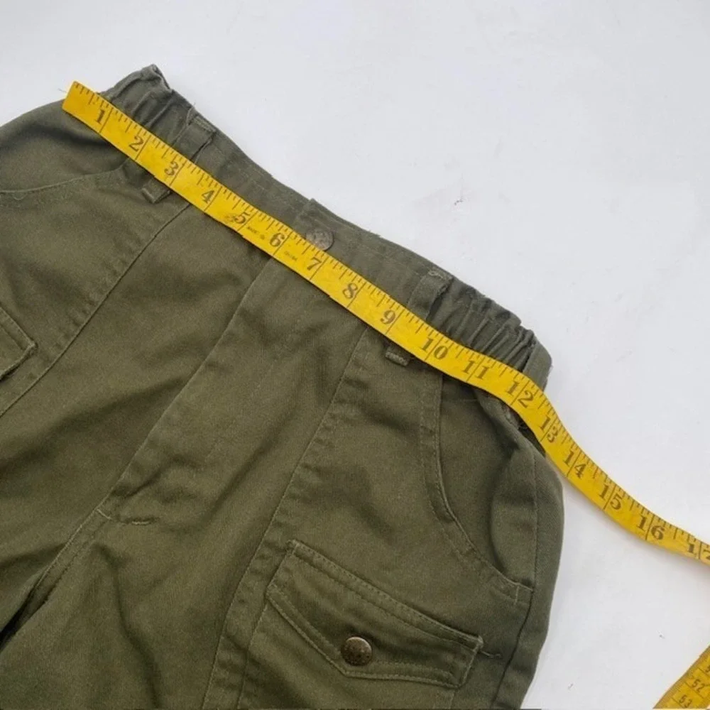 BOY SCOUTS BSA Official Uniform Cargo Shorts Youth 14 Green Elastic Waist cotton